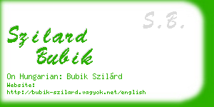 szilard bubik business card