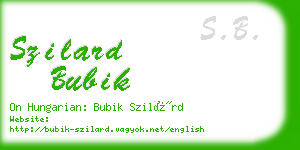 szilard bubik business card